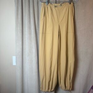 Anthropologie Beige Drawstring  Pants tactical utility pants hiking jogger